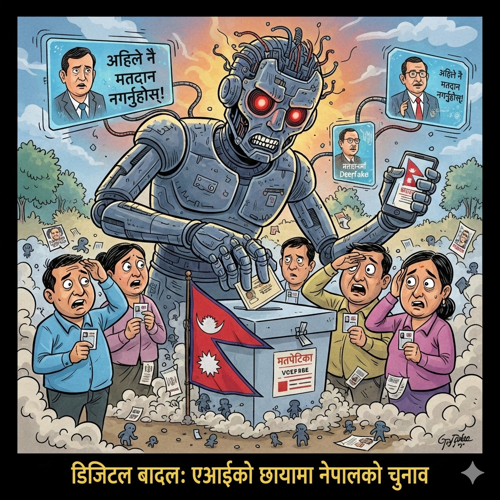 डिजिटल लोकतन्त्रको परीक्षा: नेपालको आगामी निर्वाचन र कृत्रिम बुद्धिमत्ता (AI) को चुनौती